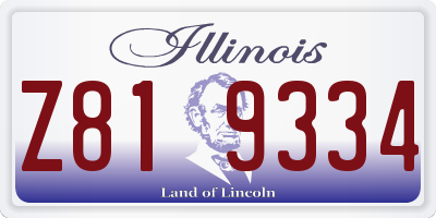 IL license plate Z819334