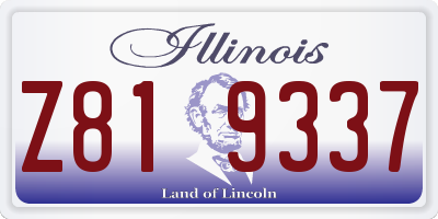 IL license plate Z819337