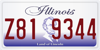 IL license plate Z819344