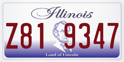 IL license plate Z819347