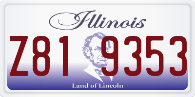 IL license plate Z819353