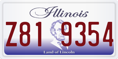 IL license plate Z819354