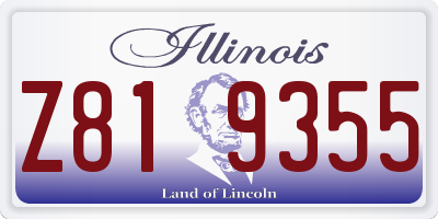 IL license plate Z819355