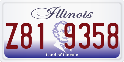 IL license plate Z819358