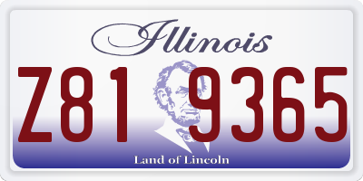 IL license plate Z819365