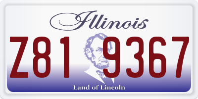 IL license plate Z819367