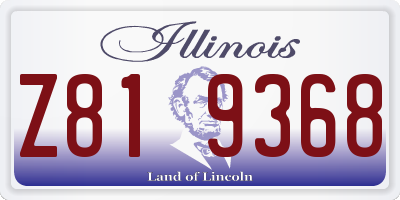 IL license plate Z819368