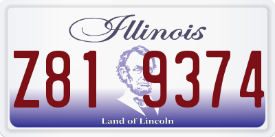 IL license plate Z819374