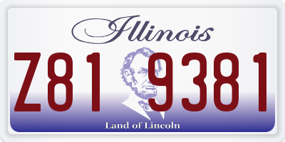 IL license plate Z819381