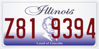 IL license plate Z819394