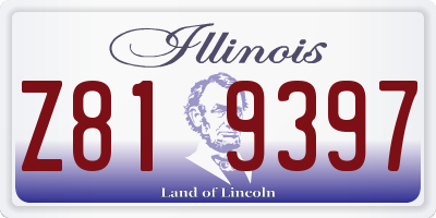 IL license plate Z819397