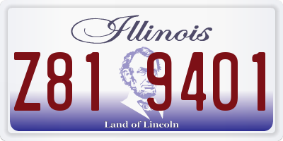 IL license plate Z819401