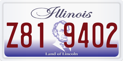 IL license plate Z819402