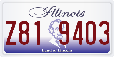 IL license plate Z819403