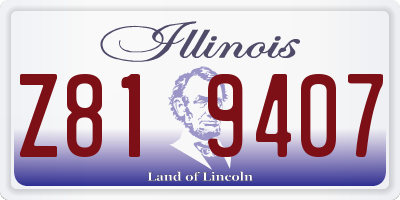 IL license plate Z819407