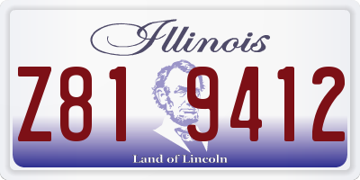 IL license plate Z819412