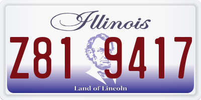 IL license plate Z819417