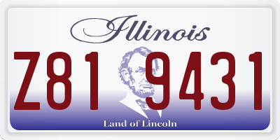 IL license plate Z819431