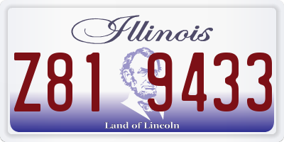 IL license plate Z819433