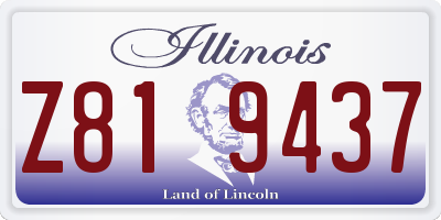 IL license plate Z819437