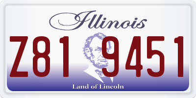 IL license plate Z819451