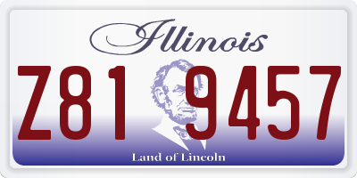 IL license plate Z819457