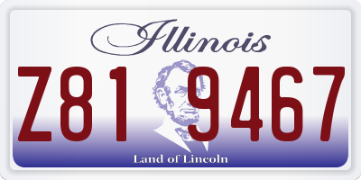 IL license plate Z819467