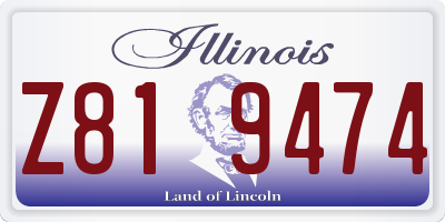 IL license plate Z819474