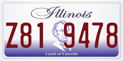 IL license plate Z819478