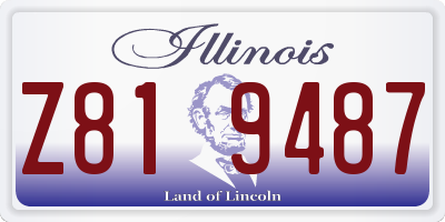 IL license plate Z819487
