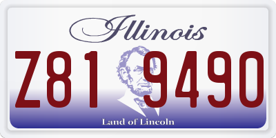 IL license plate Z819490