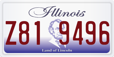 IL license plate Z819496