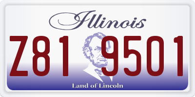 IL license plate Z819501