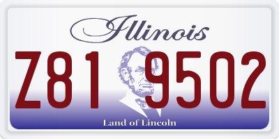 IL license plate Z819502