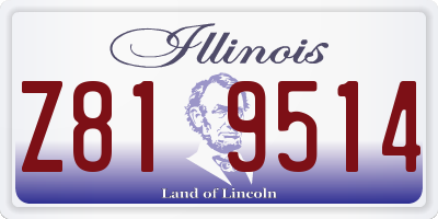 IL license plate Z819514
