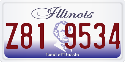 IL license plate Z819534