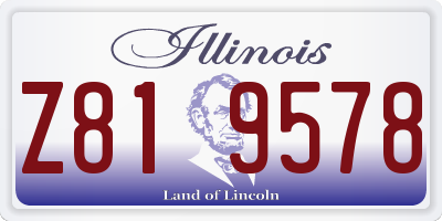 IL license plate Z819578