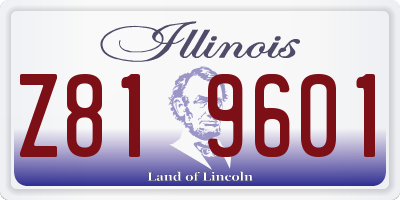 IL license plate Z819601