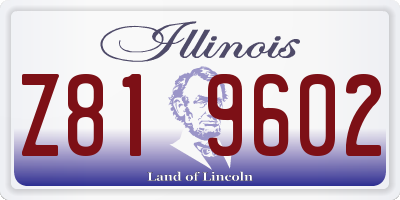 IL license plate Z819602
