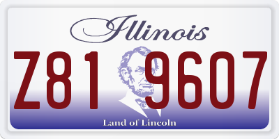 IL license plate Z819607
