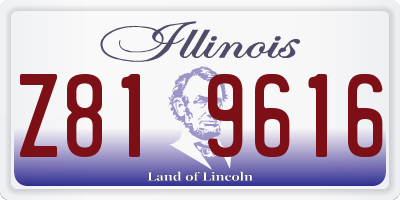 IL license plate Z819616