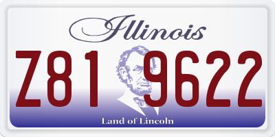 IL license plate Z819622