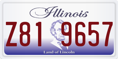IL license plate Z819657