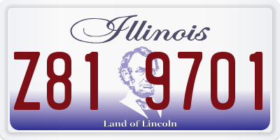 IL license plate Z819701