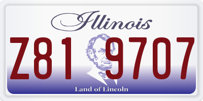 IL license plate Z819707