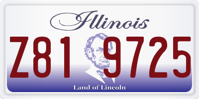 IL license plate Z819725