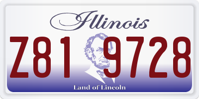 IL license plate Z819728