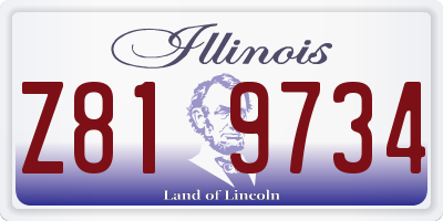 IL license plate Z819734