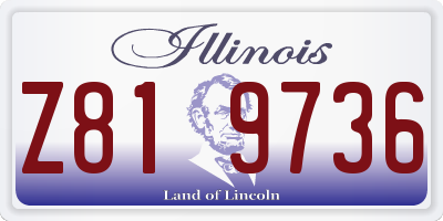 IL license plate Z819736