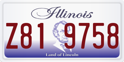 IL license plate Z819758